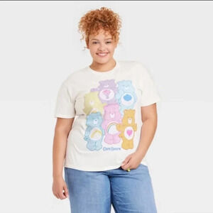 Care bears graphic tee womens t-shirt size xl NWT off white